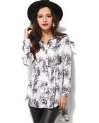 Akira Ls Chiffon Detail Back Blouse - Lyst