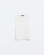 Zara Double Layer Top With Front Pockets - Lyst