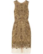 Vera Wang Embroidered Lace Dress - Lyst