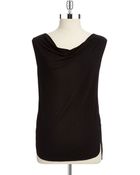 Calvin Klein Sleeveless Mixed Media Blouse - Lyst
