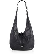 Halston Heritage Metallic Leather Hobo Bag - Lyst