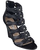 Guess Jily Leather Sandal Wedges - Lyst