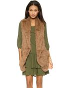 June Knit Fur Vest - Toffee - Lyst