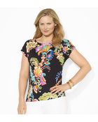Lauren by Ralph Lauren Floral Stretch Cotton Tee - Lyst