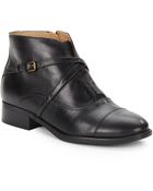 Isaac Mizrahi Straps Leather Ankle Boots - Lyst