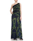 Halston Heritage One-Shoulder Printed Gown - Lyst