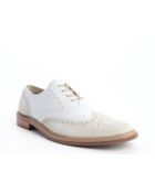 Original Penguin White And Cream Leather And Suede Tooled Wingtip Oxfords - Lyst
