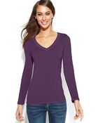 Inc International Concepts Long-sleeve V-neck Top - Lyst