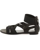 Stuart Weitzman Lasting Elastic & Napa Flat Sandal - Lyst