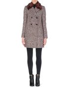 French Connection Moscow Faux Fur-collar Tweed Coat - Lyst