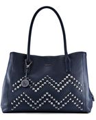 DKNY Tumbled Leather Studded Shopper - Lyst