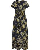 Suno Floral-Print Silk-Shantung Dress - Lyst