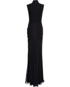 J. Mendel Silk Chiffon Sleeveless Rouched Gown - Lyst