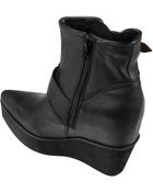 Jeffrey Campbell Stivaletto Donna Con Zeppa E Tacco Interno, Pelle Nero - Lyst