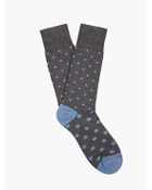 Etiquette Men'S Grey/Blue Polka Dot Socks - Lyst
