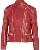 Christopher Kane Distressed Leather Biker Jacket - Lyst