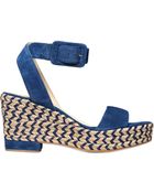 Paloma Barceló 80Mm Suede Espadrille Wedge Sandals - Lyst