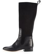 Chloé Leather & Suede Knee Boot - Lyst