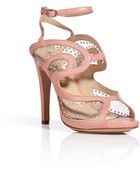 Aperlai Leather Studded Stiletto Sandals - Lyst