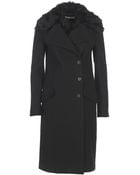 Stefanel Removable Collar Overcoat - Lyst