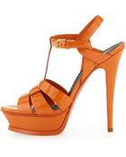Saint Laurent Tribute High-Heel Patent Sandal - Lyst