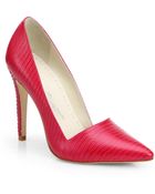 Alice + Olivia Dina Lizardembossed Leather Pumps - Lyst