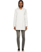Helmut Lang Dove Grey Hooded Trench Coat - Lyst