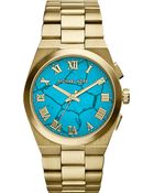 Michael Kors Gold-tone Turquoise Watch - Lyst