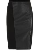Michael Michael Kors Faux Leather Panel Pencil Skirt - Lyst