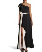 Halston Heritage One-Shoulder Ruffled Evening Dress - Lyst