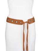 Donna Karan New York Leather Tie Belt with Grommets - Lyst