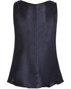 Giorgio Armani Pleated Shoulder Silk Top - Lyst