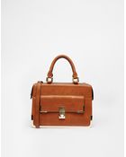 Dune Structured Handheld Bag With Gold Hardwear - Lyst