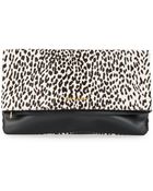 Saint Laurent Letters Calf Hair Leather Clutch - Lyst