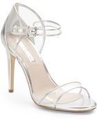 BCBGeneration Jakalyn Metallic Ankle-Strap Sandals - Lyst
