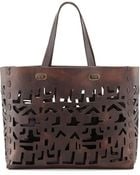 Donna Karan New York Small Laser-Cut Leather Tote Bag - Lyst