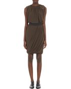 Lanvin Draped Bubble-Hem Dress - Lyst