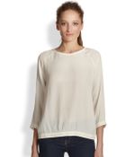 Tibi Silk Crepe Sweatshirt - Lyst