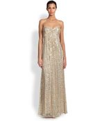 La Femme Strapless Sequin Empire Gown - Lyst