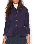 Ralph Lauren Lauren Suede Peplum Jacket - Lyst