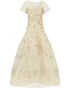 Oscar de la Renta Gold Illusion Tulle Gown - Lyst