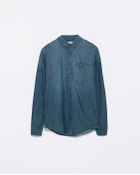 Zara Denim Shirt with Embroidery On Back - Lyst