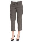 Eileen Fisher Drawstring Cropped Cargo Pants - Lyst