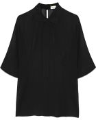 Saint Laurent Pussy-Bow Silk-Georgette Blouse - Lyst