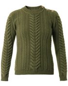 Balmain Cable-Knit Wool Sweater - Lyst