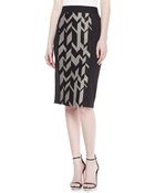 Badgley Mischka Collection Geo-print Crepeponte Skirt - Lyst