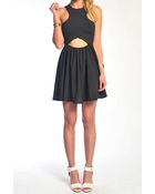 Donna Mizani Racer Front Cut Out Flounce Dress - Lyst
