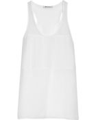 T By Alexander Wang Silk-Chiffon And Crepe De Chine Tank - Lyst