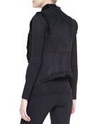 Donna Karan New York Draped Shearling Vest - Lyst