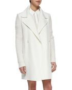 Vince Sweater-Sleeve Felt Coat - Lyst